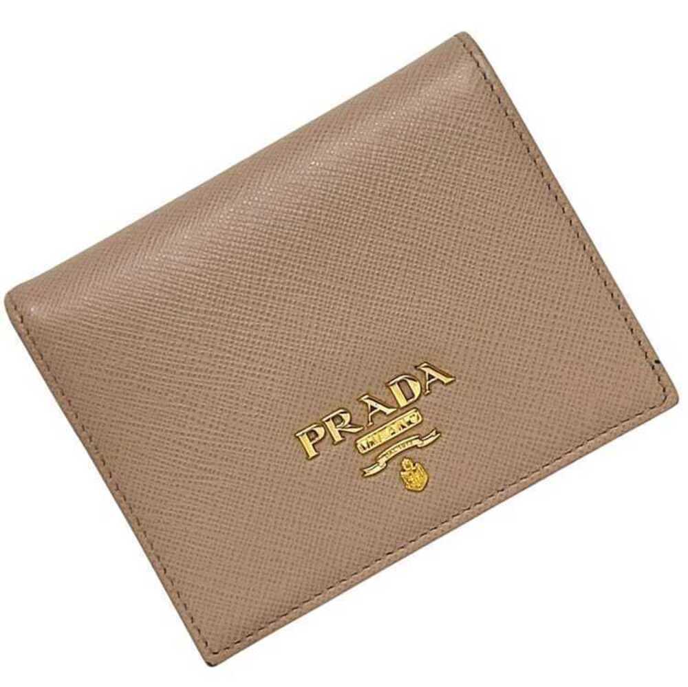 Prada Bifold Wallet Cipria Saffiano Leather Beige Tan